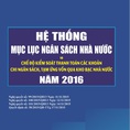 Sách Hệ thống mục lục ngân sách nhà nước 2016