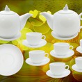 Bộ Ấm Chén Trắng Quả Hồng Bát Tràng Siêu Rẻ