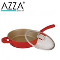 Chảo sâu lòng có vung ELMICH Red Angle tráng sứ đáy từ 26cm
