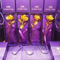 Quà 8 3 Hoa hồng mạ vàng 24k