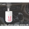 Quạt usd mini lồng sắt cánh sắt đường kính 20cm,máy tạo ẩm usb mini, máy tạo ẩm to 2 vòi phun sương