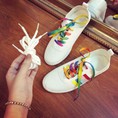Giày bata trắng dây cầu vồng hàng đẹp