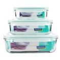 Bộ ba hộp đựng thực phẩm Glasslock GL135 Nhập Khẩu Hàn Quốc Freeship