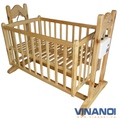 VINANOI Vnn201 Nôi điện em bé bằng gỗ thông 2 tầng 3 trong 1 giá mềm