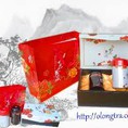 Hộp trà Oolong Phúc Lộc màu đỏ và trắng