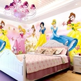 Vẽ tranh tường phòng bé theo mẫu tranh công chúa Disney đẹp, dễ thương