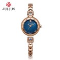 Đồng hồ nữ Julius Ja981 dây thép mặt xanh