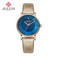 Đồng hồ nữ Julius Ja921 dây da mặt xanh
