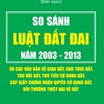 So sánh luật đất đai 2003 2013 và các văn bản