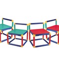Bộ ghế trẻ em mầm non mẫu giáo 4 cái 138 chi tiết nhiều màu 3599 Gigo toys
