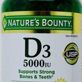 Viên bổ sung Vitamin D3 125mcg 5000IU Hàng Mỹ