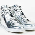 Giày Balenciaga Metallic Silver Mirror Leather High Top Lace up Sneakers nam và nữ