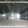Cho thuê kho xưởng tiêu chuẩn tại Kim Thành hải dương DT 2002m2 sổ đỏ hợp pháp chính chủ