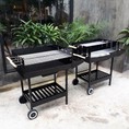 Bếp nướng than hoa ngoài trời, bếp nướng không khói loại có bánh xe đẩy