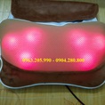 Gối massage giảm đau vai cổ gáy, máy mát xa xoa bóp giảm đau hồng ngoại, gối mát xa 6 bi
