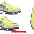 Giày thể thao Balenciaga Triple S Sneakers Yellow Fluo cho cả nam và nữ