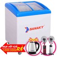 Tủ Đông Cửa Kiếng Lùa Sanaky 210 Lít Vh 282k Nhôm R600a Kem