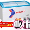 Tủ Đông Cửa Kiếng Lùa Sanaky Inverter 340 Lít Vh 4899k3 Đồng R134a Kem