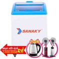 Tủ Đông Cửa Kiếng Lùa Sanaky 140 Lít Vh 182k Nhôm R600a Kem