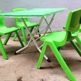 Bàn nhựa PVC Việt Nam, gầm khung có giằng chéo đảm bảo, chân thép sơn tĩnh điện Riêng 1 cái bàn bàn nhựa PVC việt nam