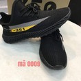 Giày sneaker nam đen viền bên kẻ xám vàng thể thao Mã 0009