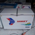 Tủ đông mát cũ Sanaky 360 lít, mới 90%, 2 cánh mở lên , 2 ngăn đông mát ống đồng,