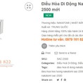 Điều Hòa Di Động Nakatomi SAC 2500 mới