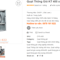 Quạt Thông Gió KT 400 x 400
