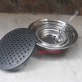 Bếp nướng than hoa âm bàn hút trên vỉ gang lỗ chống dính