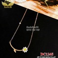 Dây chuyền titan mặt cành hoa cúc trắng 1245