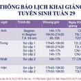 Atlantic Thông Báo Khai Giảng Tuần 29