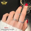 Nhẫn tay titan nửa vòng đá 814