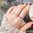 Set 2 nhẫn titan bảng mảnh viền đá 819