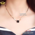 Dây chuyền titan bảng trơn mặt vuông đen 1204