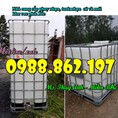 Bồn nhựa 1 khối, thùng chứa hóa chất tại Hà Nội, thùng nhựa đựng hóa chất, tank nhựa IBC 1000 lit, tank nhựa IBC 1000 li