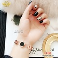 Lắc tay titan nhiều dây mặt tròn đen viền la mã 285