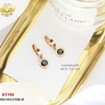 Bông tai titan khoen mặt tròn đá đen la mã 988