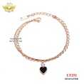Lắc tay titan 2 tầng mặt tim đen 251