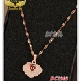 Dây chuyền titan mặt tui đá tim đỏ 1303