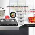 Bộ Nhà Bếp Siêu Tiết Kiệm ASIA Nồi Cơm Điện1.2 Lít , Bếp Gas Hồng Ngoại, 3 Nồi Inox, 1 Chảo 22cm Tặng 5 Gói Cháo Yến