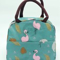 Túi xách giữ nhiệt màu xanh ngọc in hạc hồng, voi xám loại tốt dày GD012