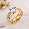 Nhẫn tay titan viền mặt đá to 897
