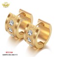 Bông tai titan khoen viền phun cát đính đá 1340