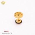 Bông tai titan chui mặt tròn hình cây 1387