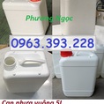 Can vuông 5L đựng hóa chất, can 5L trắng, can nhựa HDPE 5 lít