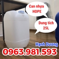 Can HDPE 25L, can nhựa hóa chất, can loại dày