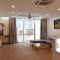 Cho thuê căn hộ dịch vụ tại Xóm Chùa, Tây Hồ, 90m2, 2PN, ban công, đầy đủ nội thất hiện đại