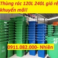 Nơi cung cấp thùng rác nhựa 120 lít 240 lít giá rẻ tại bình dương thùng rác 3 ngăn lh 0911082000