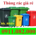 Sỉ lẻ thùng rác giá rẻ tại khánh hoà thùng rác 120L 240L màu vàng, xanh lh 0911082000