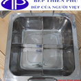 Nồi lẩu inox 4 ngăn vuông dành cho nhà hàng quán ăn
